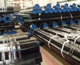 Packed DIN ERW Steel Pipes in Pipe Factory