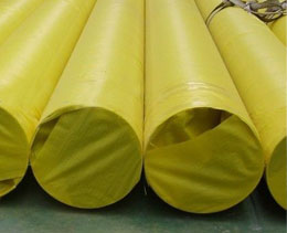 Packed Large diameter pipes (Carbon Pipes) in Pipe Factory